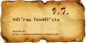 Váray Teodózia névjegykártya